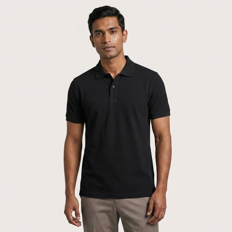 BLACK POLO T-SHIRT M-100