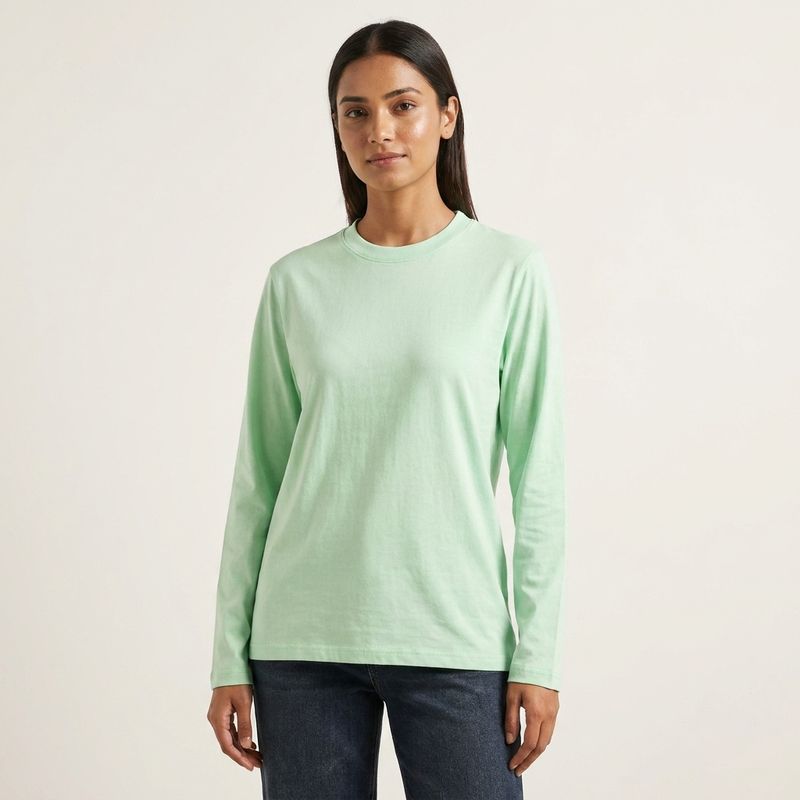 SEA GREEN FULL SLEEVE T-SHIRT