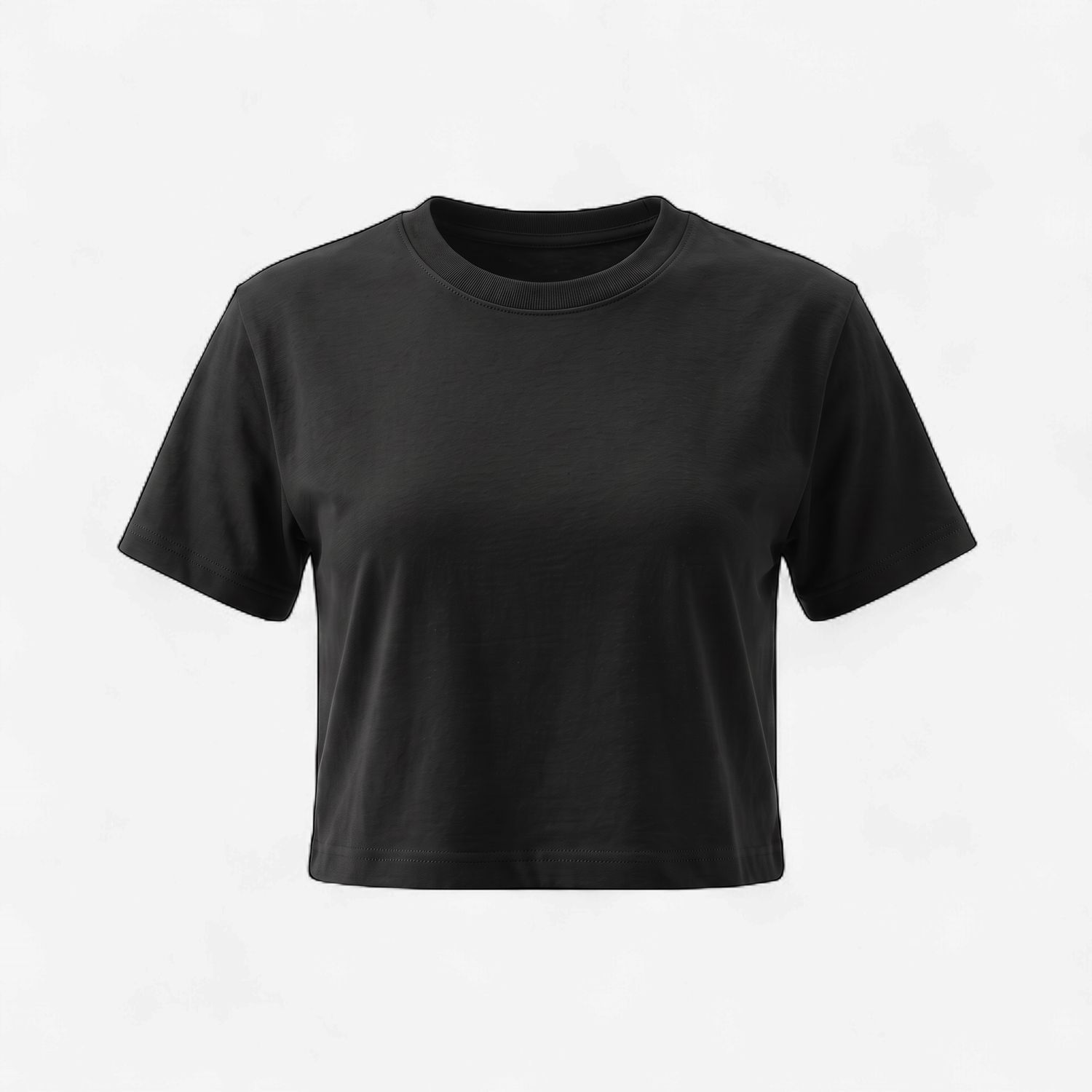 BLACK WOMEN PLAIN CROP TOP