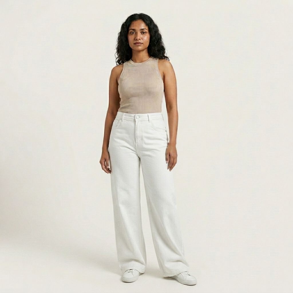 MODERN  RELAXED-FIT WIDE-LEG WHITE JEANS