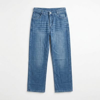 The Mid waist -Street style Relaxed fit Light Blue  jean