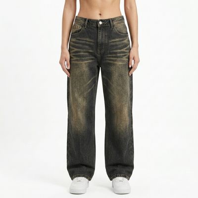 The ash faded women Denim Baggy fit - Brown jeans