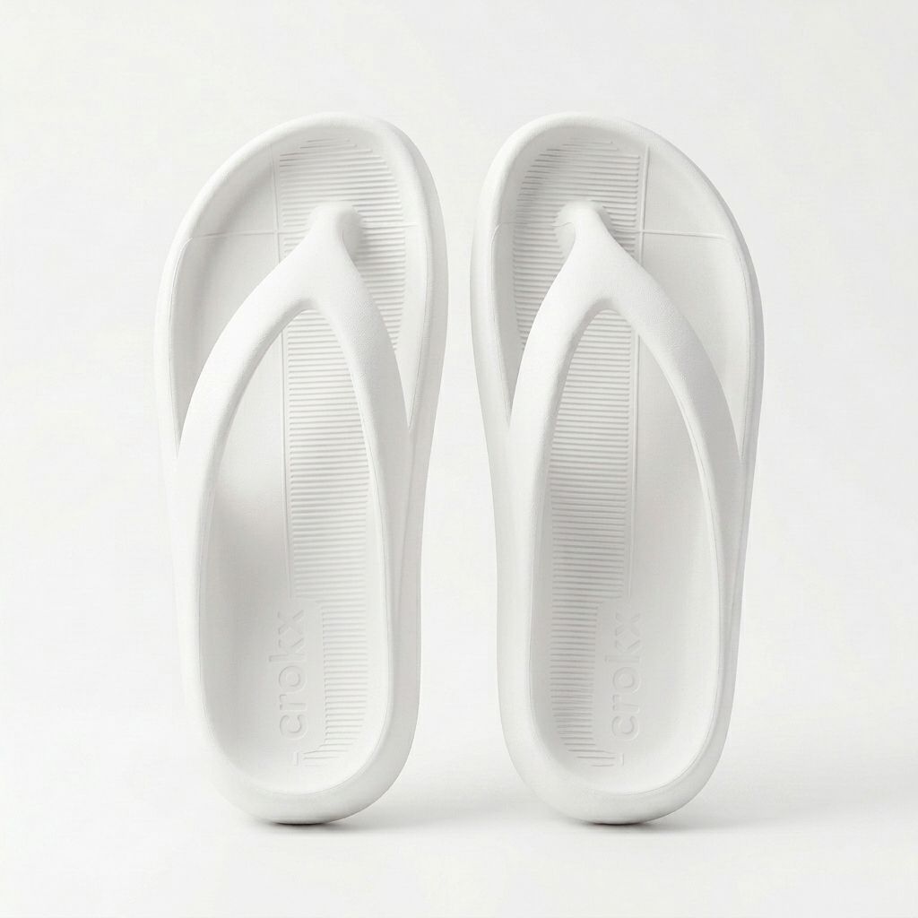 Crokx Eezy Comfort Flip-Flops | WHITE 6 SIZE