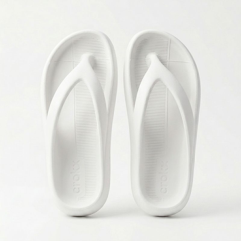 Crokx Eezy Comfort Flip-Flops | WHITE 6 SIZE