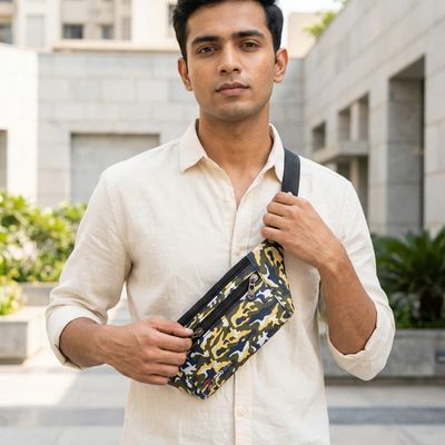 ZERO SLEEK Print Waist Bag – Adjustable Strap with Zipper Pockets