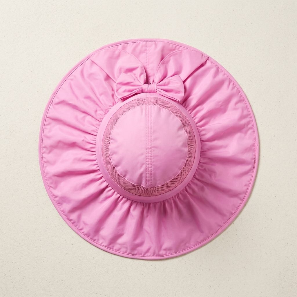 Women’s Wide Brim Sun Visor Hat, Foldable &amp; Breathable for Summer - Pink