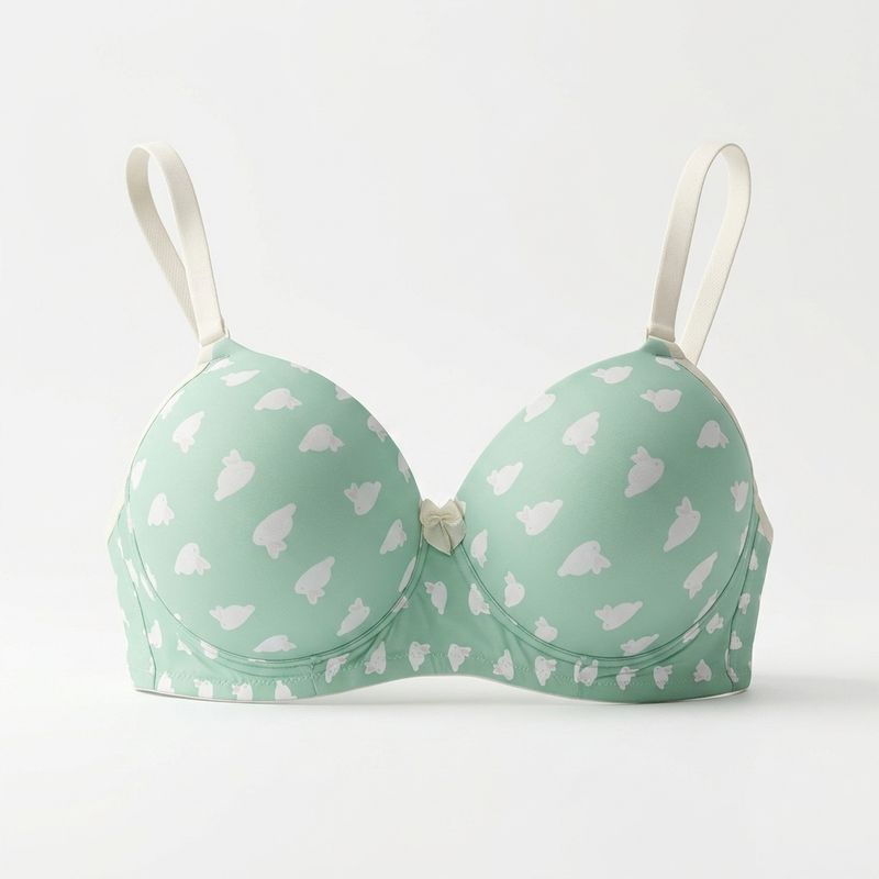 Zerosleek Semi Padded - Mint cloud printed bra -38/B