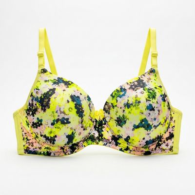 Zerosleek Semi Padded - Neon bloom printed bra - size 40/B