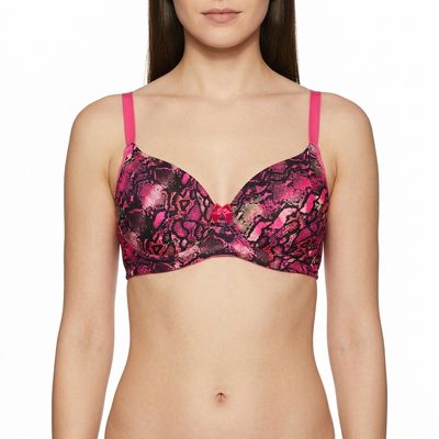 Zerosleek Semi Padded - Fuchsia Flair printed bra - size 36/B