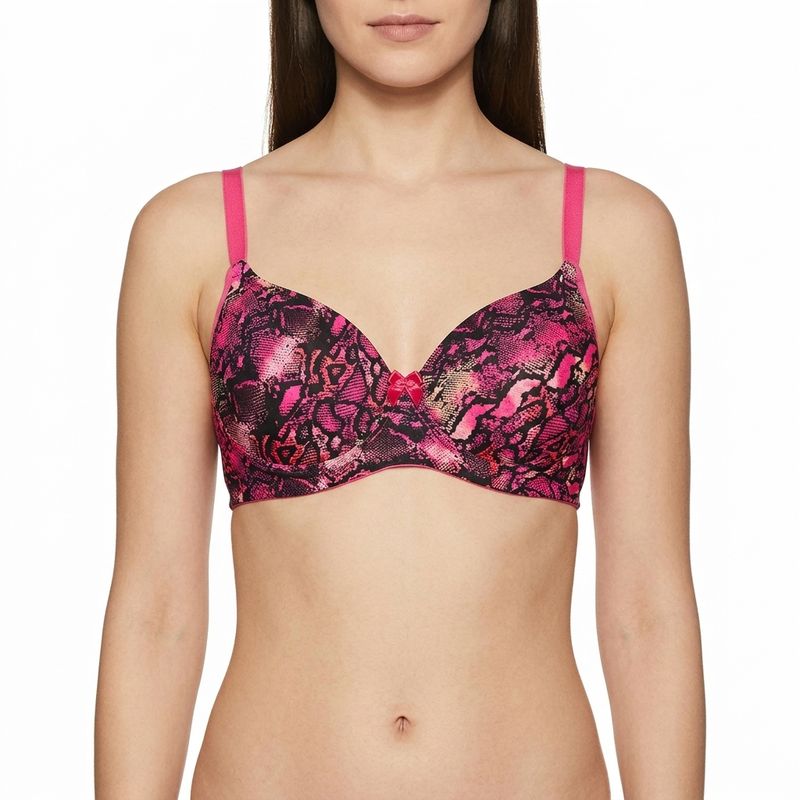 Zerosleek Semi Padded - Fuchsia Flair printed bra - size 36/B