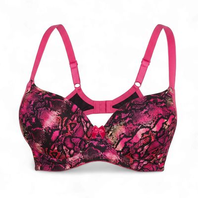 Zerosleek Semi Padded - Fuchsia Flair printed bra - size 36/B