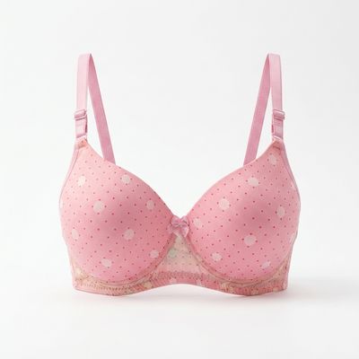 Zerosleek Semi Padded - Blush dot printed bra - size 40/B