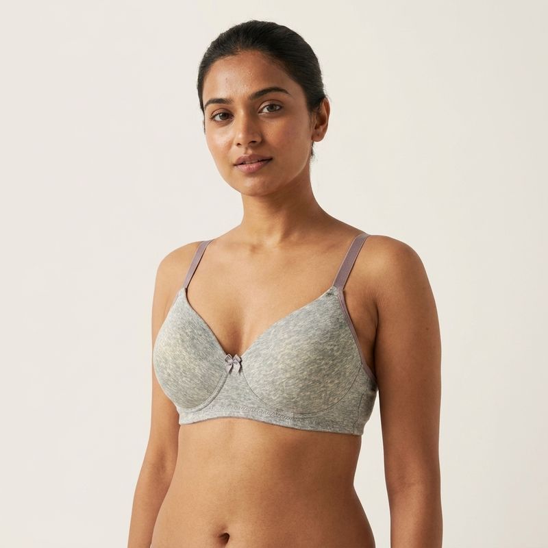 Zerosleek Semi Padded - grey mist printed bra - size 34/B