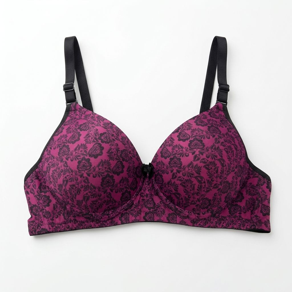 Zerosleek Semi Padded - Mulberry petal printed bra - size 36/B