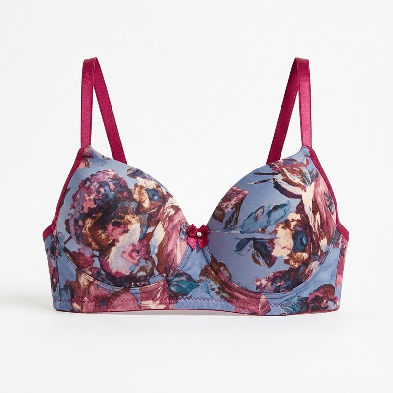 Zerosleek Semi Padded - Lavender bloom printed bra - size 32/B