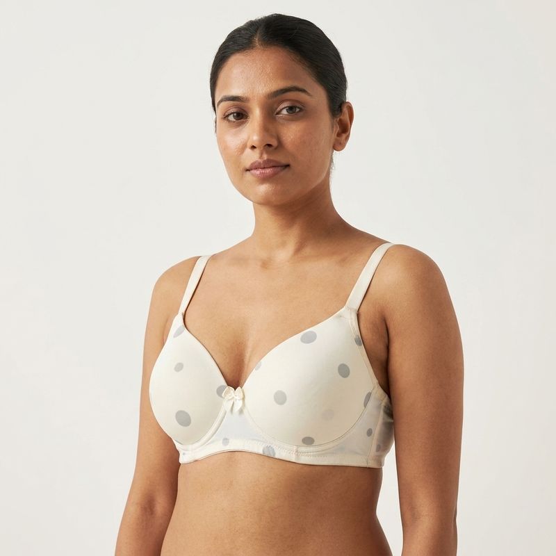 Zerosleek Semi Padded - Pearl dot printed bra - size 30/B