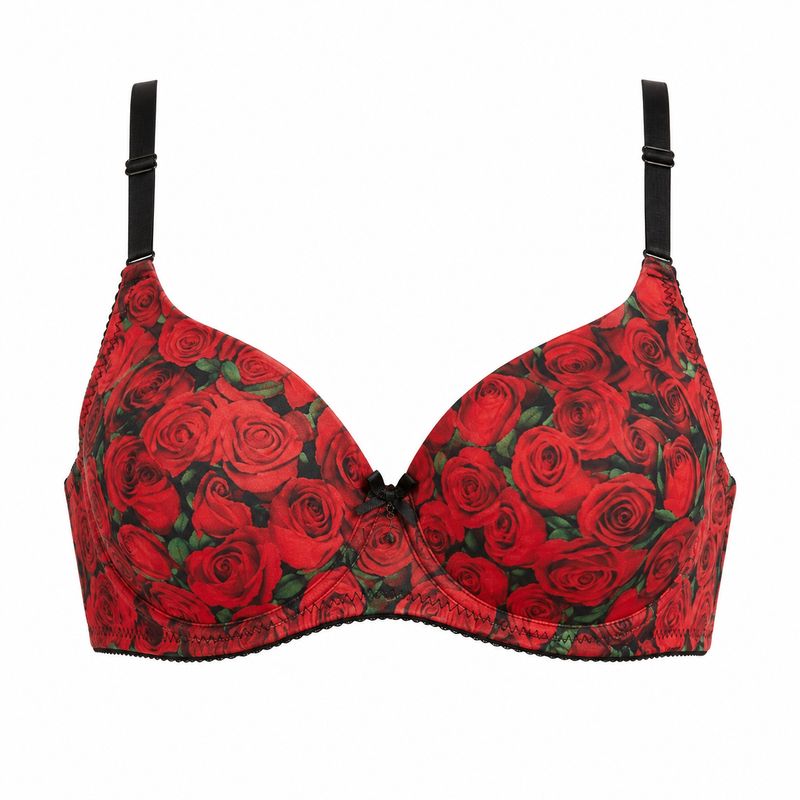 Zerosleek Semi padded - Rose Print Bra - Size 32/B