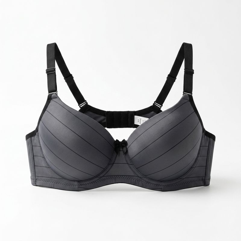 Zerosleek Semi Padded - blue strip Printed Bra (Size 34/B)