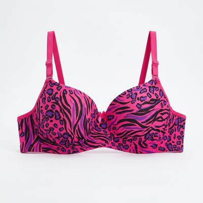 Zerosleek Semi Padded - Fuchsia Fierce - printed bra