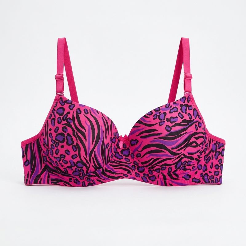 Zerosleek Semi Padded - Fuchsia Fierce - printed bra