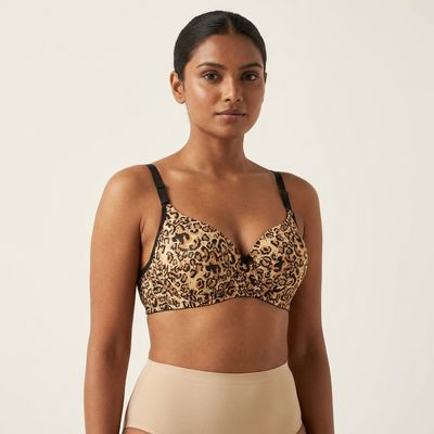 Zerosleek semi padded - wild luxe printed bra size -36/B
