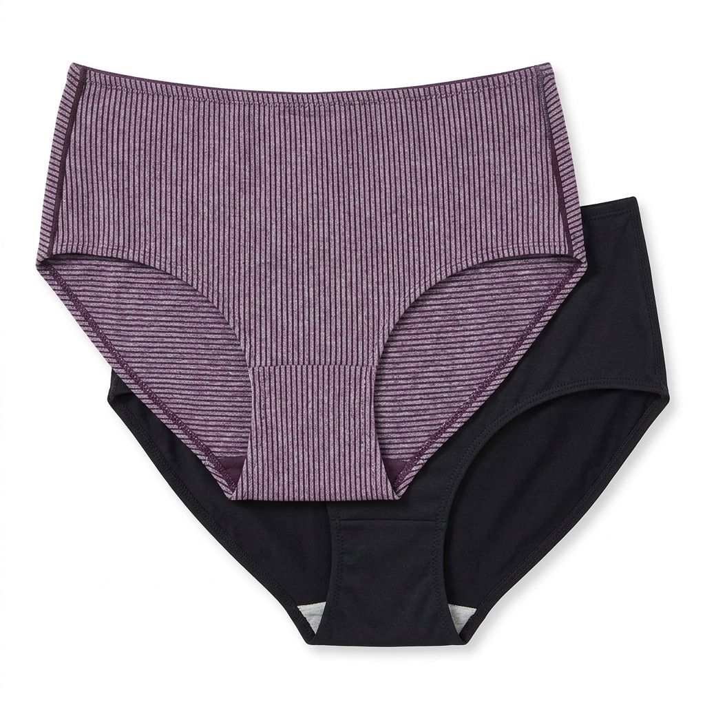 Ultra -Comfy Seamless  Panties- violet strip / - Black  (Size - S)