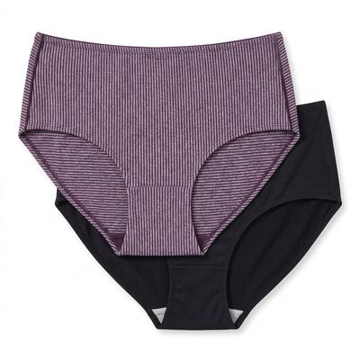 Ultra -Comfy Seamless  Panties- violet strip / - Black  (Size - S)