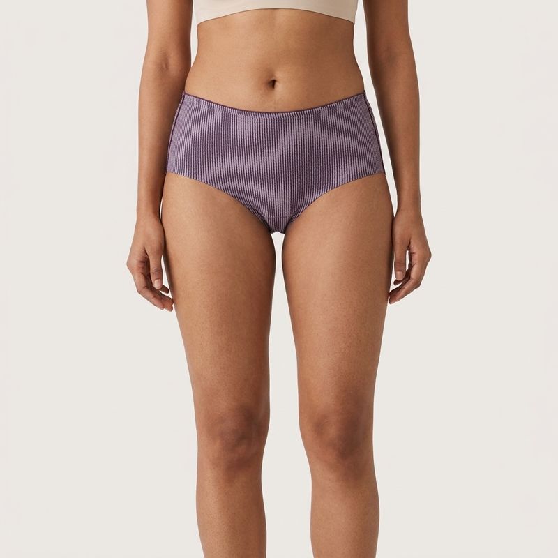 Ultra -Comfy Seamless  Panties- violet strip / - Black  (Size - S)
