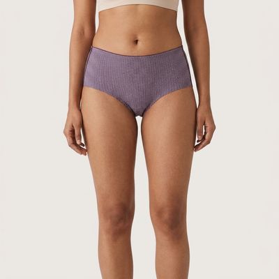 Ultra -Comfy Seamless  Panties- violet strip / - Black  (Size - S)