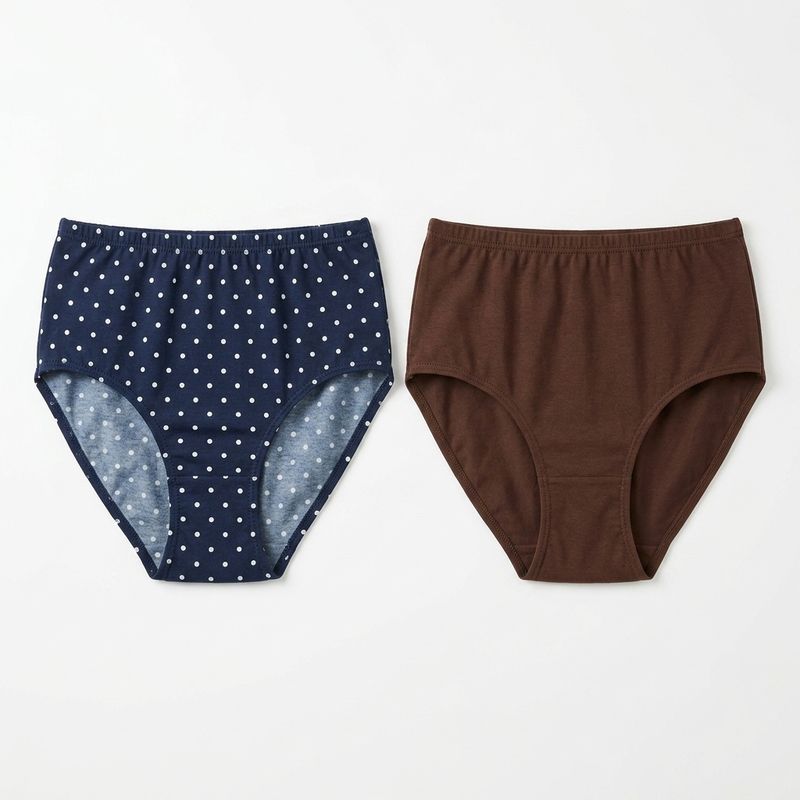 Ultra-Comfy Seamless Panties – Blue dotted/ brown  (Size M)