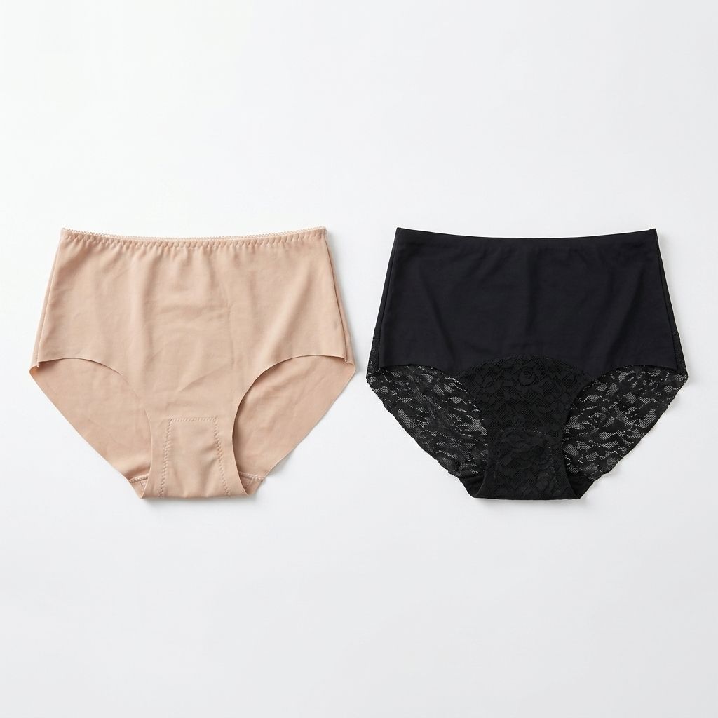 Ultra-Comfy Seamless Panties – Black / Beige (Size M)