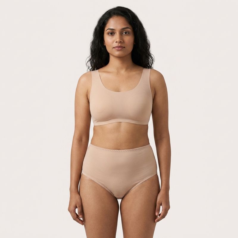 Ultra-Comfy Seamless Panties – Black / Beige (Size M)