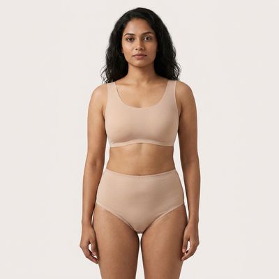 Ultra-Comfy Seamless Panties – Black / Beige (Size M)
