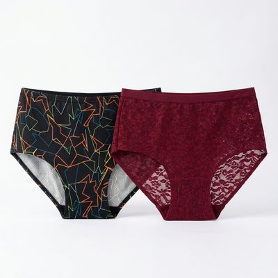 Ultra-Comfy Seamless Panties – Red/ Black - (Size XL)