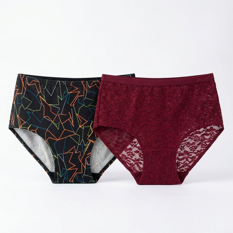 Ultra-Comfy Seamless Panties – Red/ Black - (Size XL)