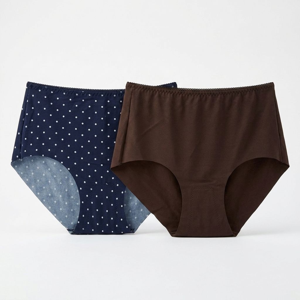 Ultra-Comfy Seamless Panties – Brown/ Blue dotted - (Size XL)