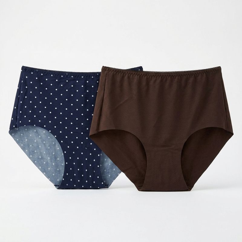 Ultra-Comfy Seamless Panties – Brown/ Blue dotted - (Size XL)