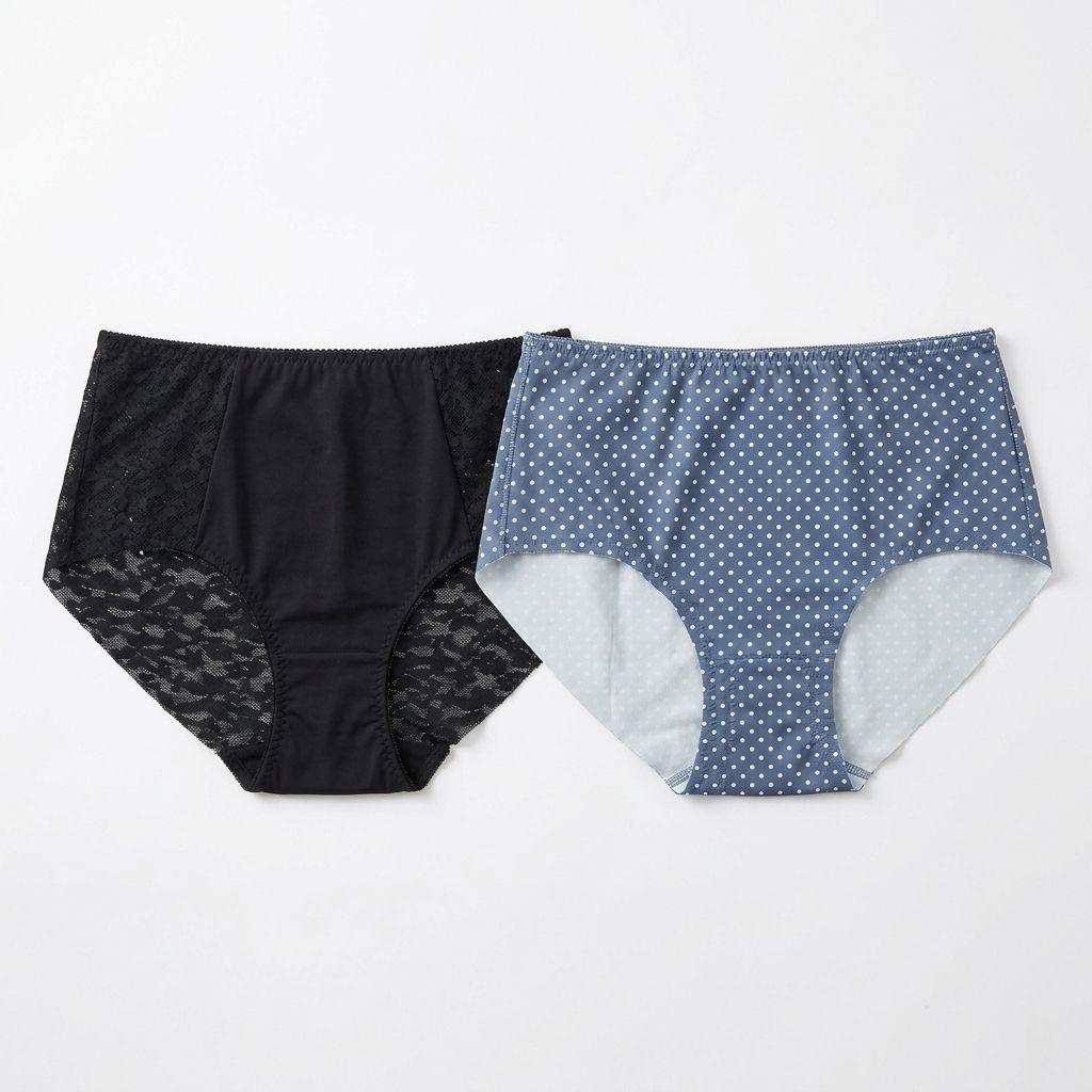 Ultra-Comfy Seamless Panties –polka dot/black - (Size L)