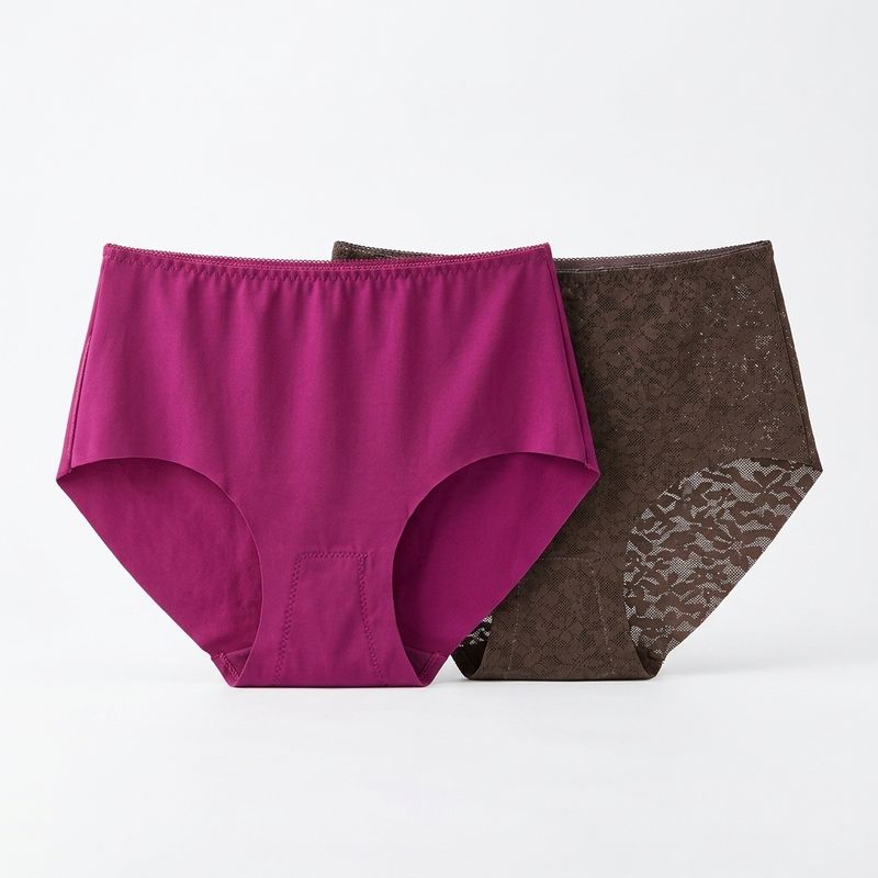 Ultra-Comfy Seamless Panties – Brown/violet - (Size L)