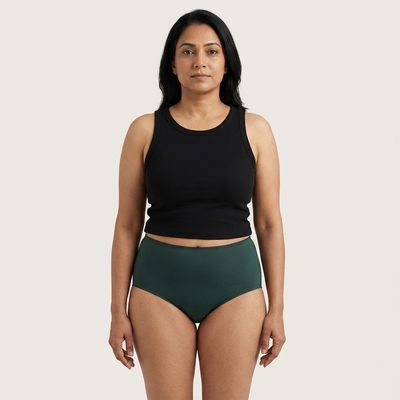 Ultra-Comfy Seamless Panties – Blue dotted/Green - (Size L)