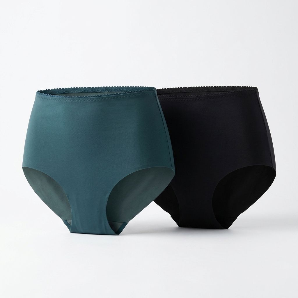 Ultra-Comfy Seamless Panties –black / green - (Size 2XL)