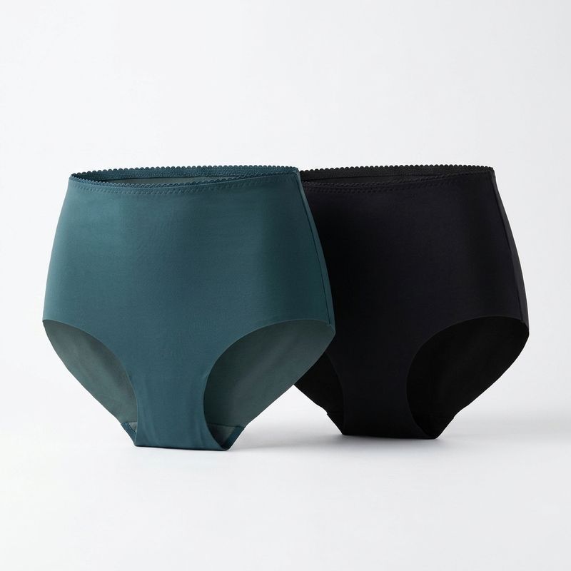 Ultra-Comfy Seamless Panties –black / green - (Size 2XL)