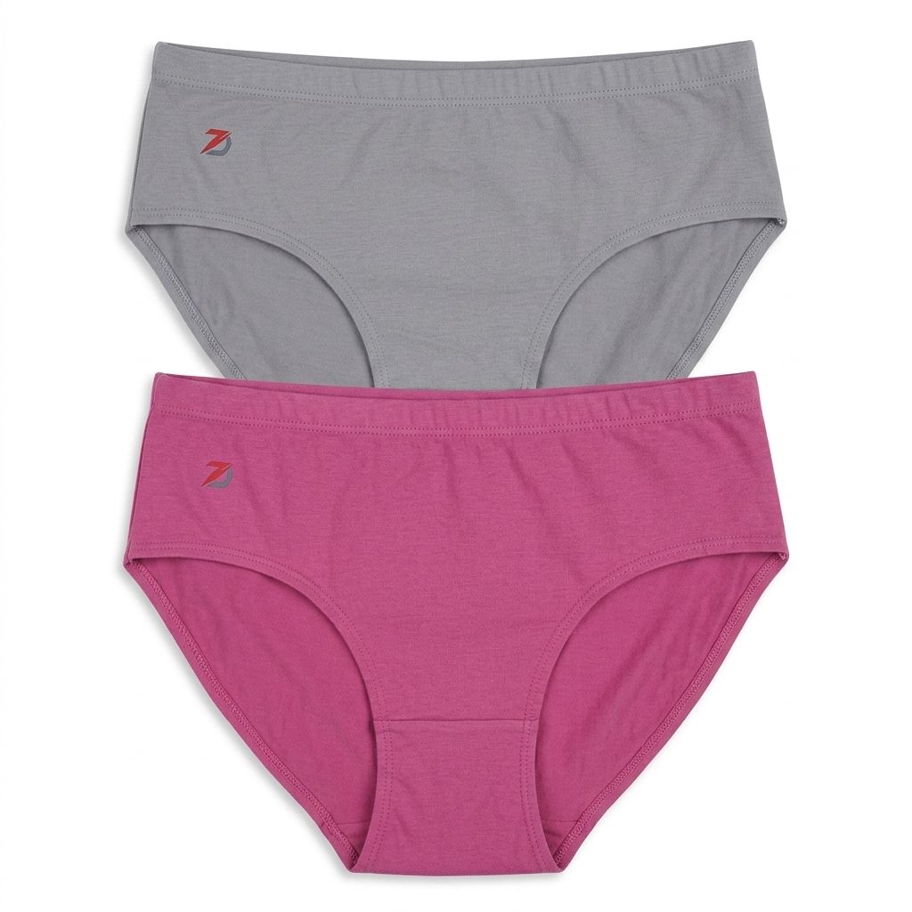 EVERYDAY HIGH-WAIST PANTIES - Pink / Steel grey