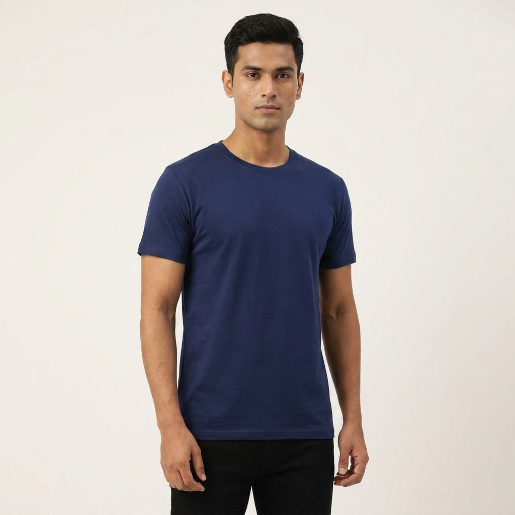 PLATINUM SPUN COTTON T-SHIRT | NAVY BLUE