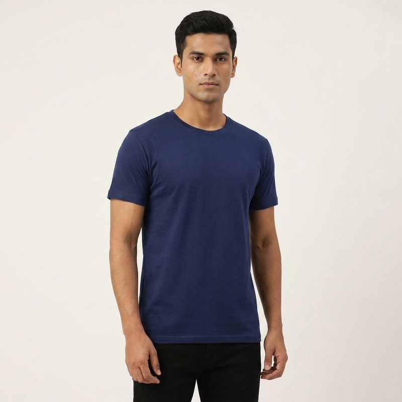 PLATINUM SPUN COTTON T-SHIRT | NAVY BLUE