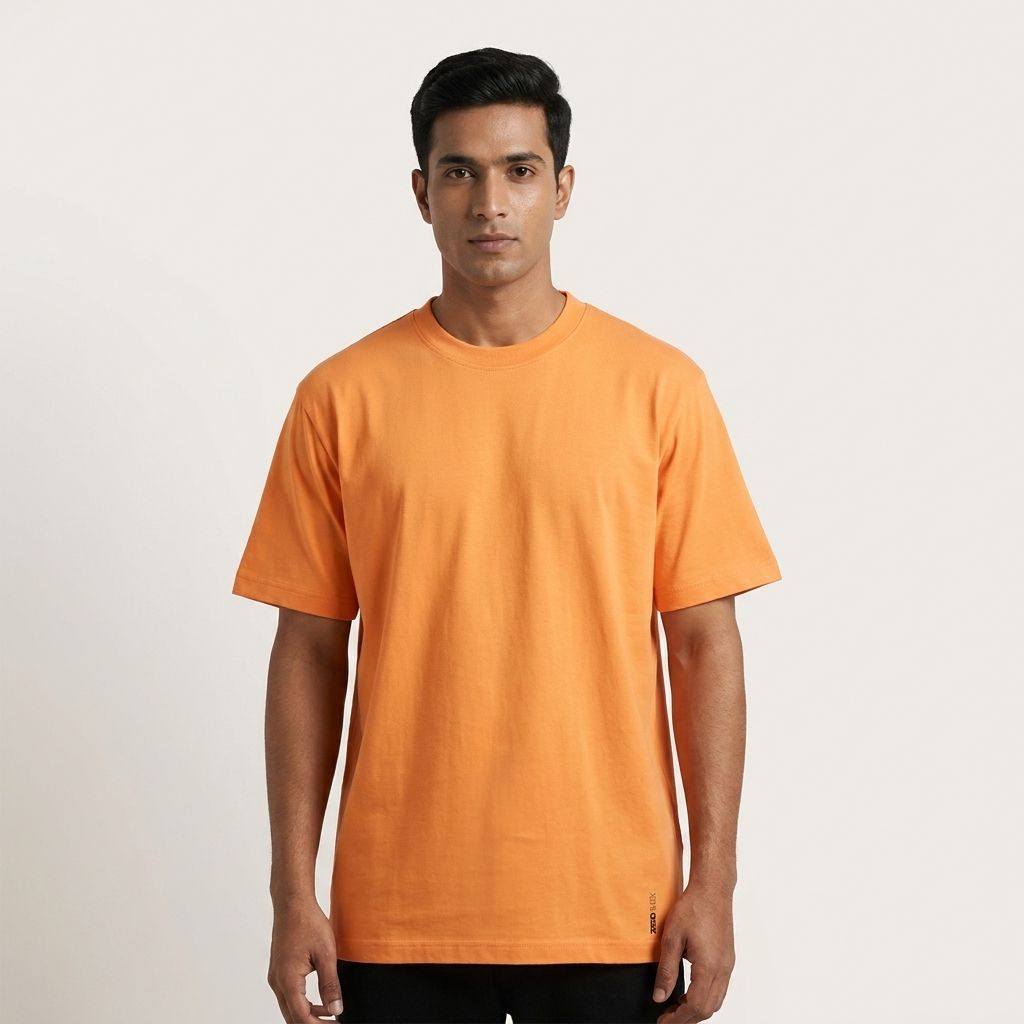 PLATINUM SPUN COTTON T-SHIRT |TANGERINE