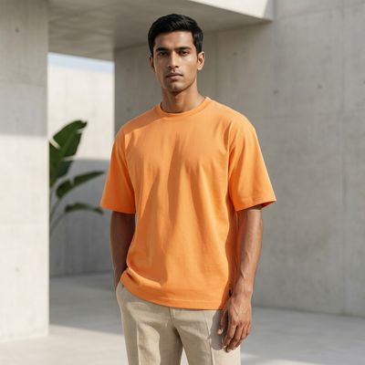 PLATINUM SPUN COTTON T-SHIRT | TANGERINE