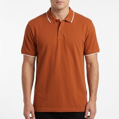 TIPPING COLLAR POLO T- SHIRT | UMBER
