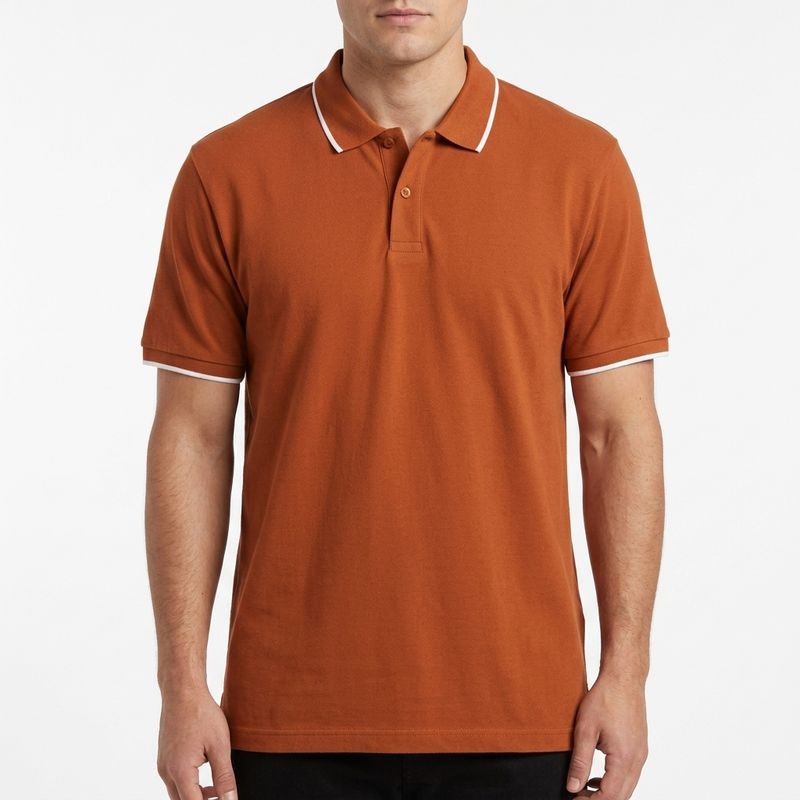 TIPPING COLLAR POLO T- SHIRT | UMBER