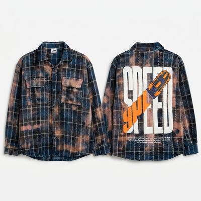 Flannel Printed check Shirt | Blue Full Sleeves